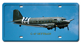 C-47 SKYTRAIN LICENSE PLATE