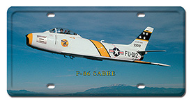 F-86 SABRE LICENSE PLATE