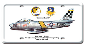 F-86F SABRE LICENSE PLATE