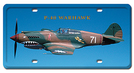P-40 WARHAWK LICENSE PLATE