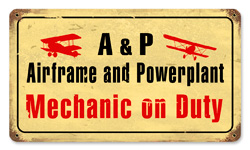 AIRFRAME MECHANIC VINTAGE METAL SIGN