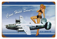 COME HOME SOON VINTAGE METAL SIGN