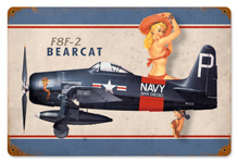 F8F BEARCAT VINTAGE METAL SIGN