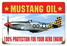 MUSTANG OIL VINTAGE METAL SIGN