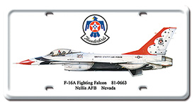 F-16A FIGHTING FALCON LICENSE PLATE