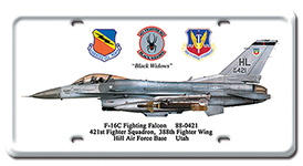 F-16C FIGHTING FALCON LICENSE PLATE