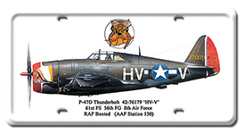 P-47D THUNDERBOLT LICENSE PLATE