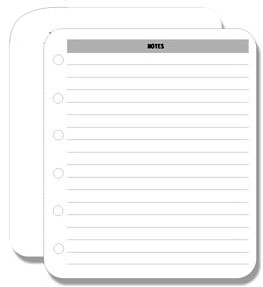 BLANK NOTE SHEETS