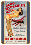 AERO MECHANICS MATE VINTAGE METAL SIGN