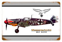 BF-109 MESSERSCHMITT VINTAGE METAL SIGN