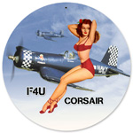 CORSAIR PINUPROUND METAL SIGN