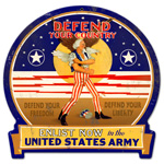 DEFEND YOUR COUNTRY VINTAGE METAL SIGN