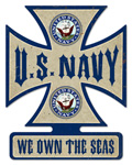 NAVY IRON CROSS VINTAGE METAL SIGN