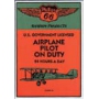 PILOT ON DUTY NOSTALGIC PORCELAIN SIGN