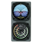 TRINTEC ARTIFICIAL HORIZON WALL CLOCK/AIRSPEED INDICATOR THERMOM