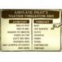 AIRPLANE PILOTS WEATHER FORECASTING NOSTALGIC PORCELAIN SIGN