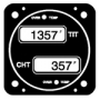 EI DUAL DISPLAY EGT (1L & 1R)- OVER-TEMP LIGHT- 3-1/8 MOUNT