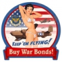 B25 WARBONDS ROUND BANNER METAL SIGN