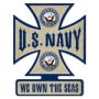 NAVY IRON CROSS VINTAGE METAL SIGN