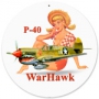 P-40 WARHAWK ROUND METAL SIGN