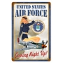 US AIR FORCE PINUP GIRL VINTAGE TIN SIGN