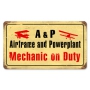 AIRFRAME MECHANIC VINTAGE METAL SIGN