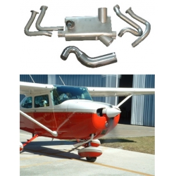 Power Flow Exhaust C172/175 0360 Short Stack Polished