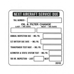 SERVICE REMINDER DECAL