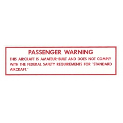 " PASSENGER WARNING " DECAL