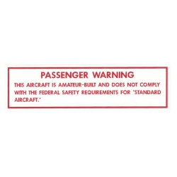 " PASSENGER WARNING " DECAL