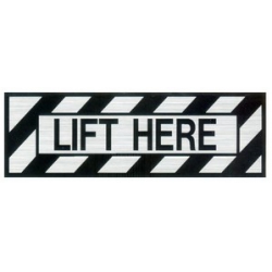 ALUM DECAL " LIFT HERE "