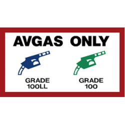 AVGAS ONLY PLACARD