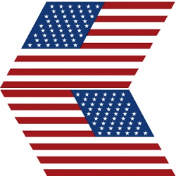 AMERICAN FLAG DECAL SLANTED 8"