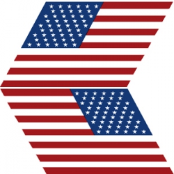 AMERICAN FLAG DECAL SLANTED 10"