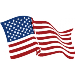 AMERICAN FLAG DECAL WAVY 6" LEFT