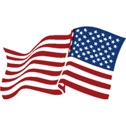 AMERICAN FLAG DECAL WAVY 6" RIGHT