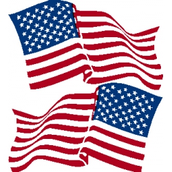 AMERICAN FLAG DECAL WAVY 8" HT
