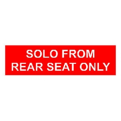 SOLO SEATING PLACARDS (REAR)