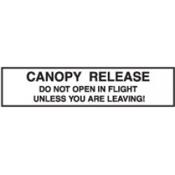 CANOPY RELEASE DECAL