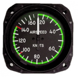United Airspeed Indicator 0-260 Knots Only 3 Lit