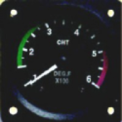 ISS 2-1/4" LIGHTED CHT GAUGE 100F-600F NON TSO