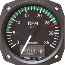 UMA MECH DRIVE 3-1/8" ELECTRIC TACHOMETER 0-3500 RPM W/ SENDER 6 TSO from UMA Instruments Inc.