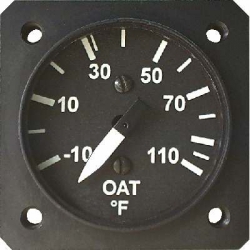 UMA 1-1/4" OAT GAUGE -10F TO 110F W/PROBE NON TSO from UMA Instruments Inc.