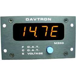 DAVTRON MODEL 303-1 O.A.T. F & C VOLTAGE FRONT MOUNT TEMP. PROBE INCLUDED
