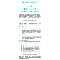 QUICK REFRESHER THE RIGHT SEAT