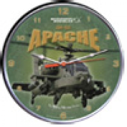 AH-64 APACHE 14" WALL CLOCK