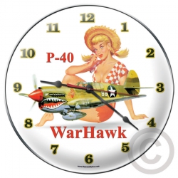 P-40 WARHAWK 14"METALWALLCLOCK