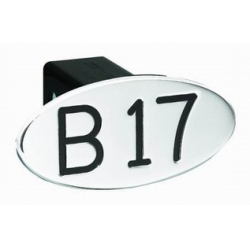 B17 BLACK OVAL 2" HITCH COVER