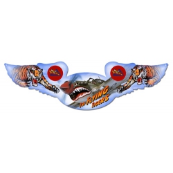 FLYING TIGERS WINGED OVAL METAL SIGN 16X15