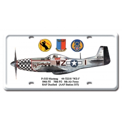 P51D MUSTANG METAL LICENSE PLATE 12X6